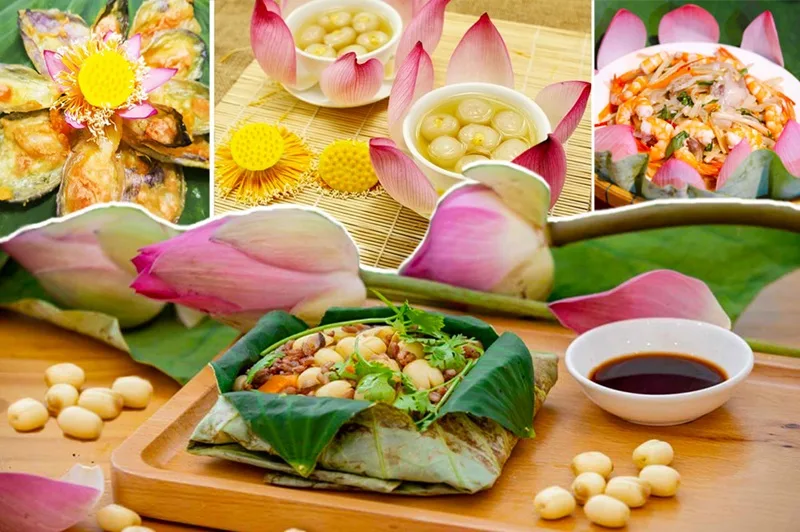 Ẩm thực Đồng Tháp đậm đà với đặc sản cá lóc nướng trui cuốn lá sen non.